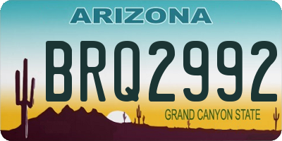 AZ license plate BRQ2992