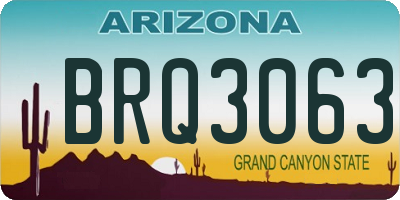 AZ license plate BRQ3063