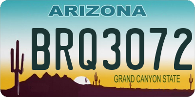 AZ license plate BRQ3072