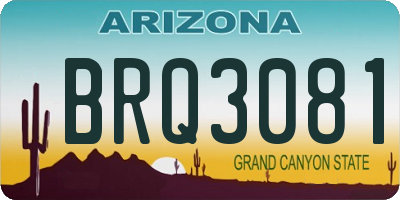 AZ license plate BRQ3081