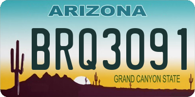 AZ license plate BRQ3091