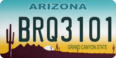AZ license plate BRQ3101