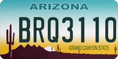 AZ license plate BRQ3110