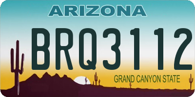 AZ license plate BRQ3112