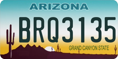 AZ license plate BRQ3135