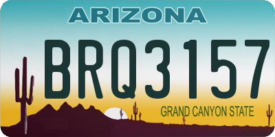 AZ license plate BRQ3157