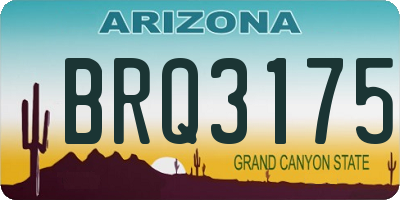 AZ license plate BRQ3175