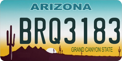 AZ license plate BRQ3183