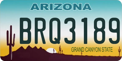 AZ license plate BRQ3189