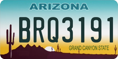 AZ license plate BRQ3191