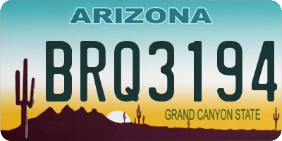AZ license plate BRQ3194