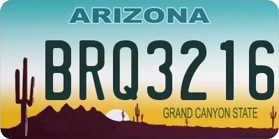 AZ license plate BRQ3216