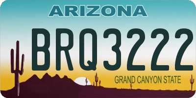 AZ license plate BRQ3222