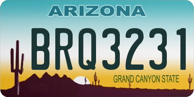 AZ license plate BRQ3231