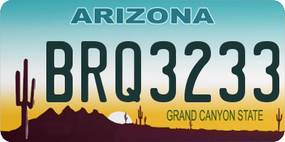 AZ license plate BRQ3233