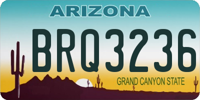 AZ license plate BRQ3236