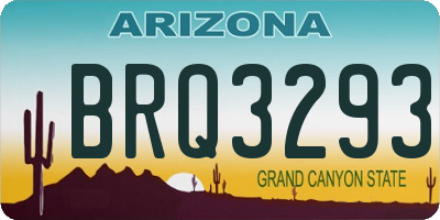 AZ license plate BRQ3293