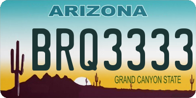 AZ license plate BRQ3333