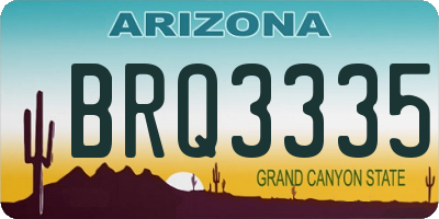 AZ license plate BRQ3335