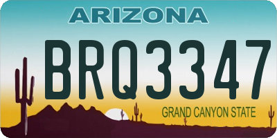 AZ license plate BRQ3347