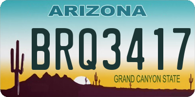 AZ license plate BRQ3417