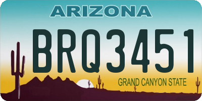 AZ license plate BRQ3451