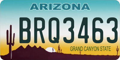 AZ license plate BRQ3463