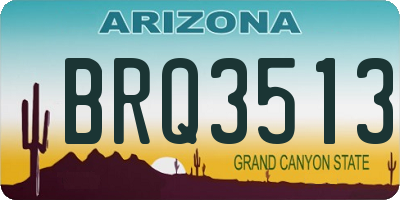 AZ license plate BRQ3513