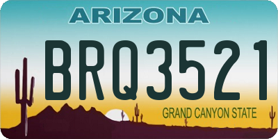 AZ license plate BRQ3521