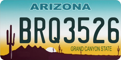 AZ license plate BRQ3526