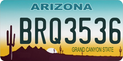 AZ license plate BRQ3536
