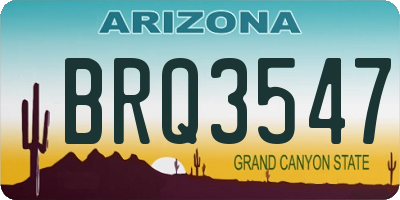 AZ license plate BRQ3547