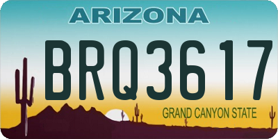 AZ license plate BRQ3617