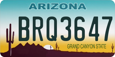 AZ license plate BRQ3647