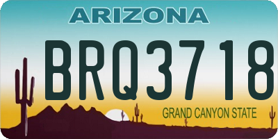 AZ license plate BRQ3718