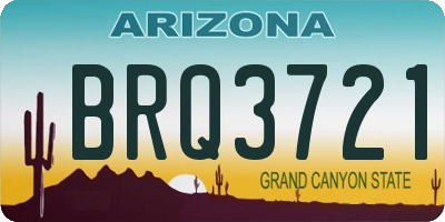 AZ license plate BRQ3721