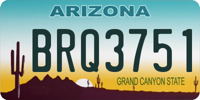 AZ license plate BRQ3751