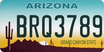 AZ license plate BRQ3789