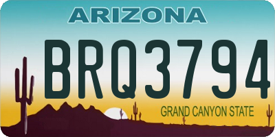 AZ license plate BRQ3794