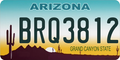AZ license plate BRQ3812