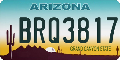 AZ license plate BRQ3817