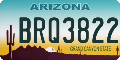 AZ license plate BRQ3822