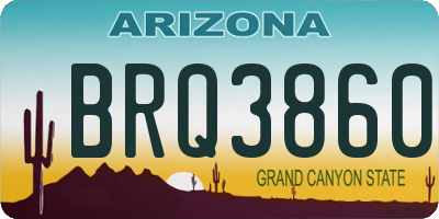 AZ license plate BRQ3860