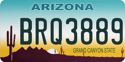 AZ license plate BRQ3889