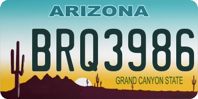 AZ license plate BRQ3986
