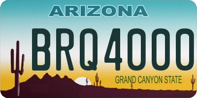 AZ license plate BRQ4000