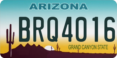 AZ license plate BRQ4016