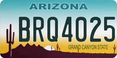 AZ license plate BRQ4025