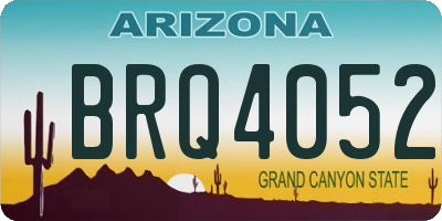AZ license plate BRQ4052