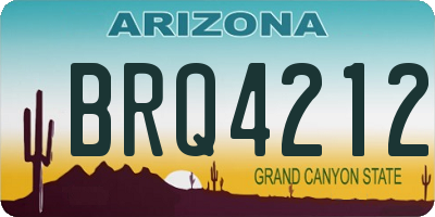 AZ license plate BRQ4212